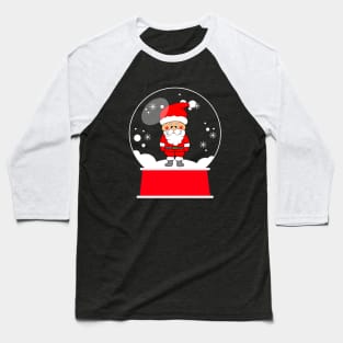 SANTA  Snowglobe Christmas Baseball T-Shirt